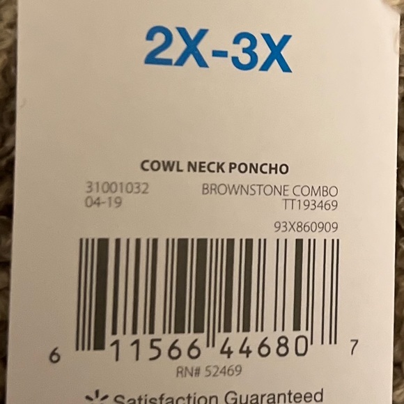 NWT Time and True Cowl Neck Cape B30 - Picture 7 of 8